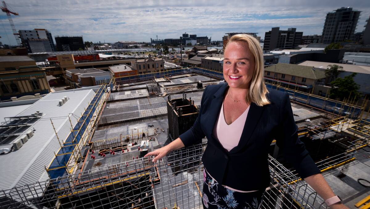 GO WEST: Newcastle Lord Mayor Nuatali Nelmes at the December announcement of the council's shift to the Gateway Two building. Picture: Simon McCarthy