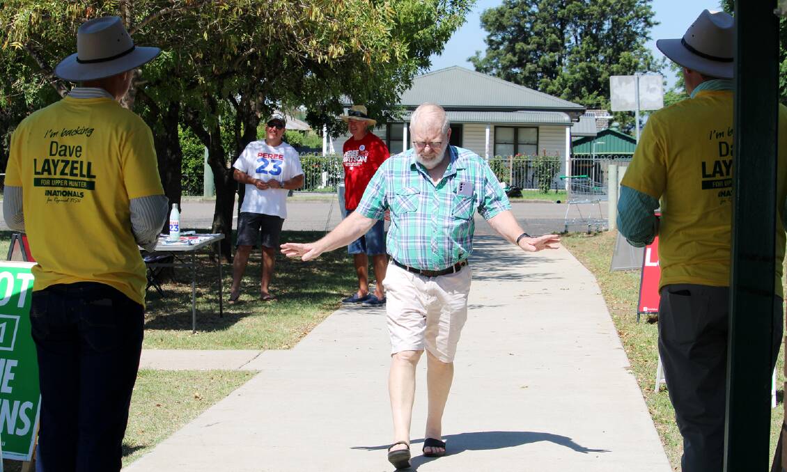 'No thanks' ... more than one voter had his or her mind made up, refusing all campaign materials at this Upper Hunter pre-poll booth. Picture from Muswellbrook Chronicle