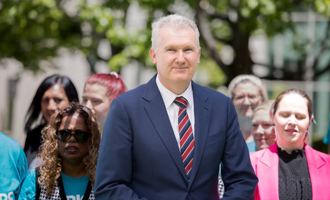 Workplace Relations Minister Tony Burke today after the ALP's industrial relations changes passed the House of Representatives. Mr Burke weighed into the Svitzer dispute at the National Press Club. 