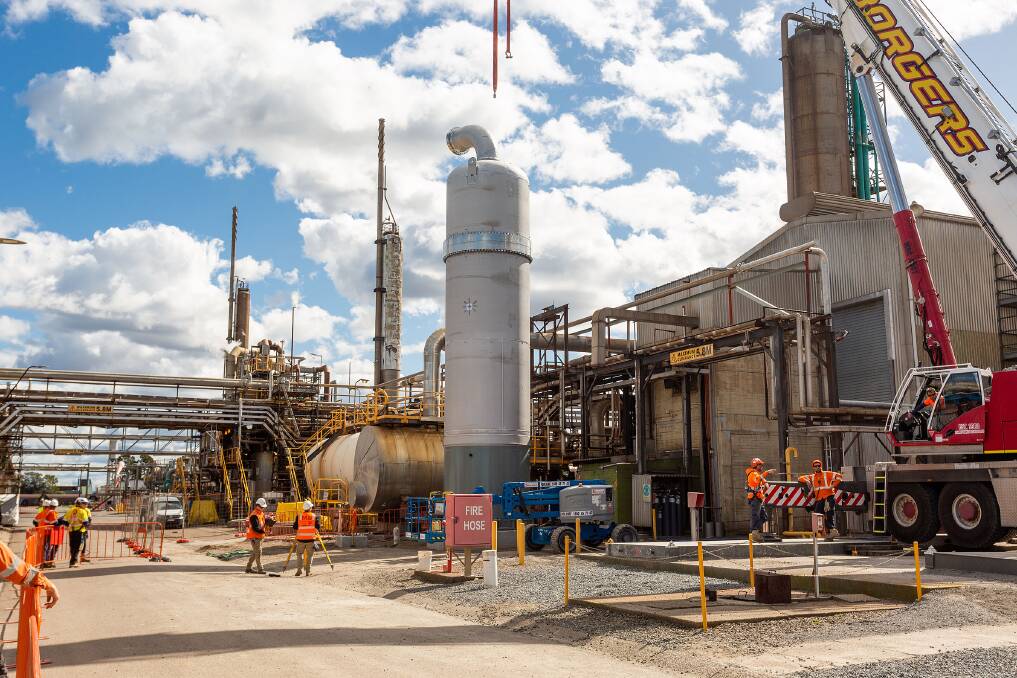  Orica says it has spent heavily on emissions reduction - including this 'tertiary catalyst abatement reactor' installed at Kooragag - only for Canberra to 'retrospectively' change accounting rules for carbon credits. Picture from Orica