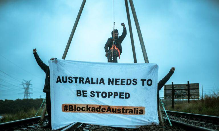 BLUNT MESSAGE: At its heart, the Blockade Australia credo is at odds with mainstream society. Picture: Blockade Australia