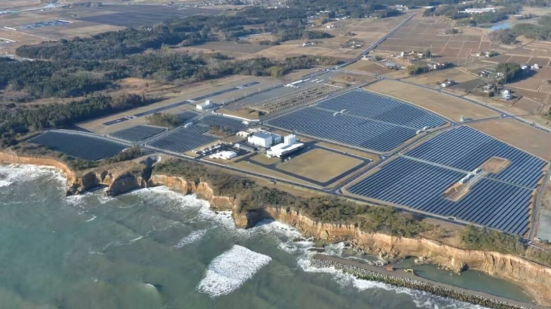 ONE GREEN BOTTLE: Toshiba's green hydrogen plant at Fukushima, described as the world's largest when it opened in 2020. Its 20MW solar array drives a 10MW electrolyer. By comparison, a typical coal-fired turbine is rated at 660MW and power stations usually run with banks of four. Picture: Toshiba