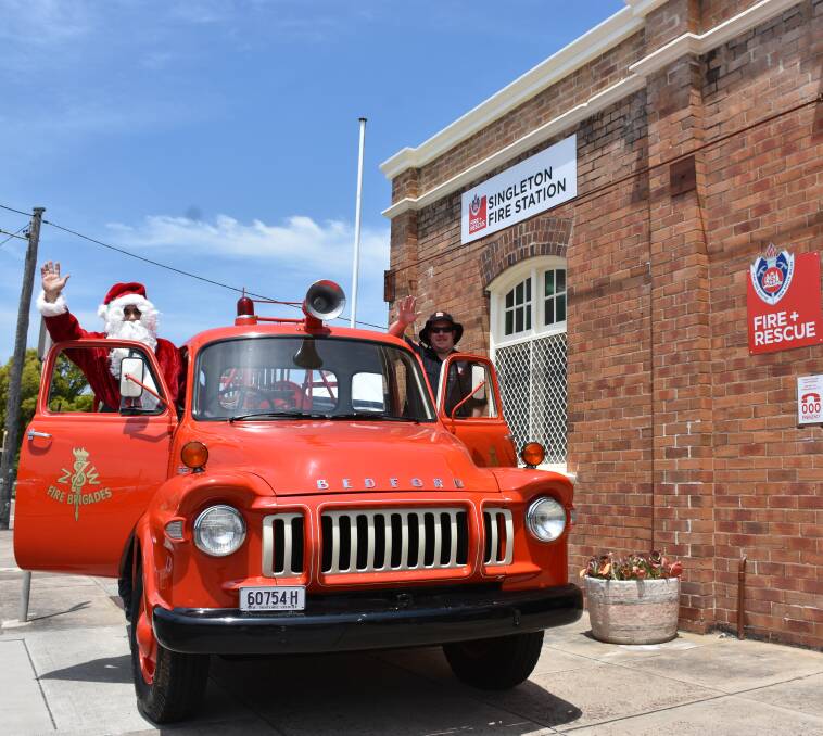Santa is joined by Ben Hedley on the newly restored Singleton Fire & Rescue Bedford fire truck ready for their upcoming Lolly Run. 