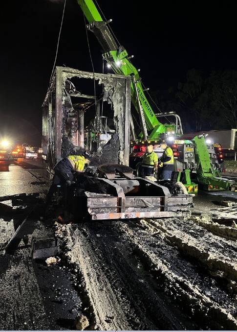 The truck's trailers were destroyed. Picture by NSW Live Traffic