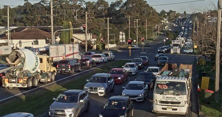 There are long delays as the scene of the incident remains shut. Picture by NSW Live Traffic