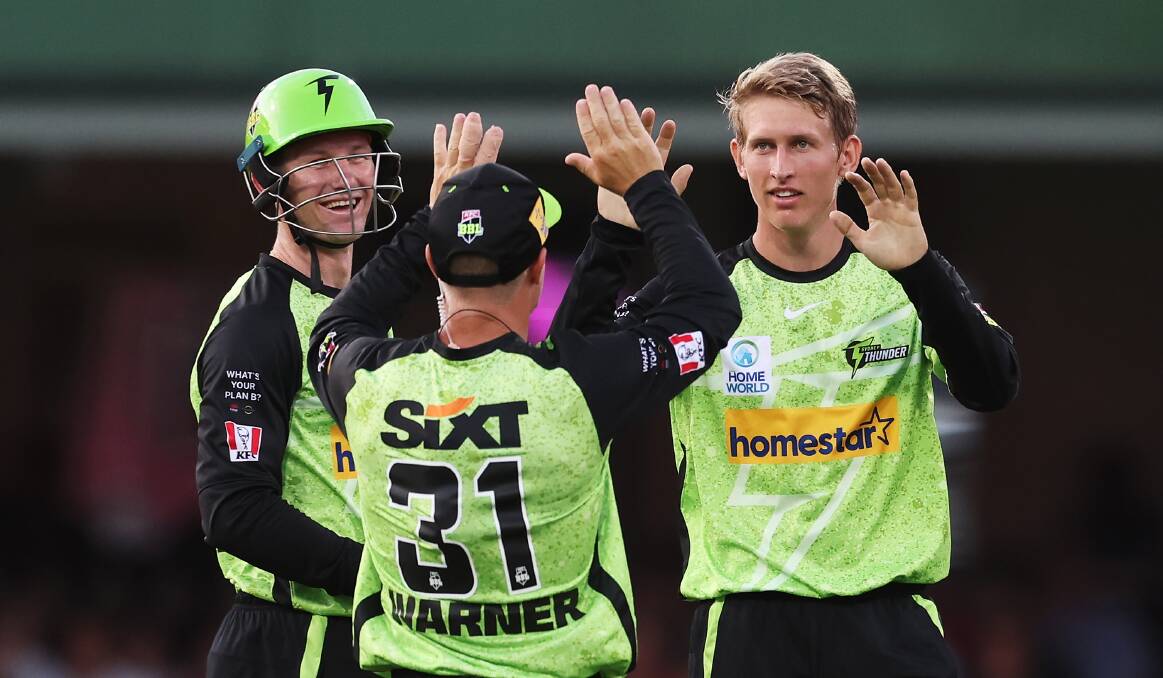 Toby Gray claims his first BBL wicket. Picture Getty Images