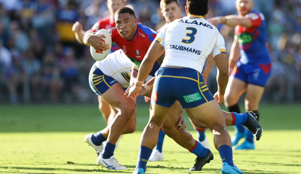 Former Kangaroos forward Tyson Frizell heads the list of off-contract Newcastle Knights players. Picture by Jonathan Carroll