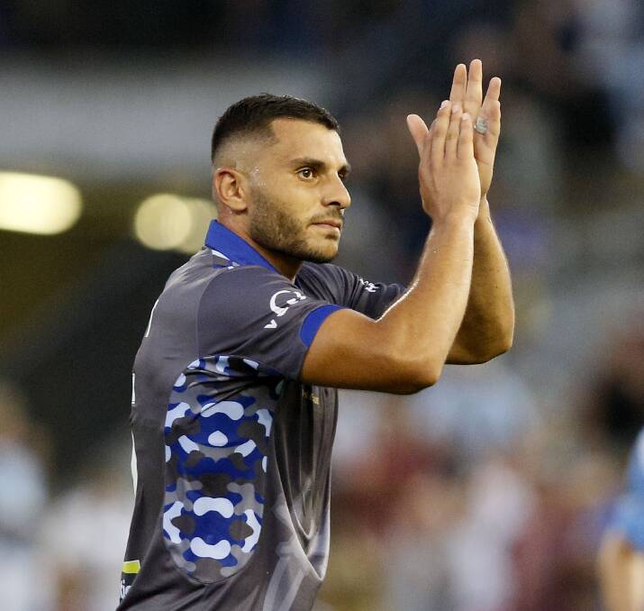 FAN FAVOURITE: Andrew Nabbout salutes the crowd on Saturday. Picture: Darren Pateman