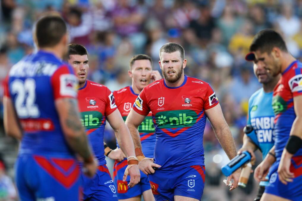 The Knights conceded 64 points in two trial games, which will be a concern for coach Adam O'Brien before next week's season-opener against the Warriors. Picture by Jonathan Carroll