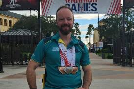 Eleebana's Alex Hale with his medals from the Warrior Games. Picture Supplied