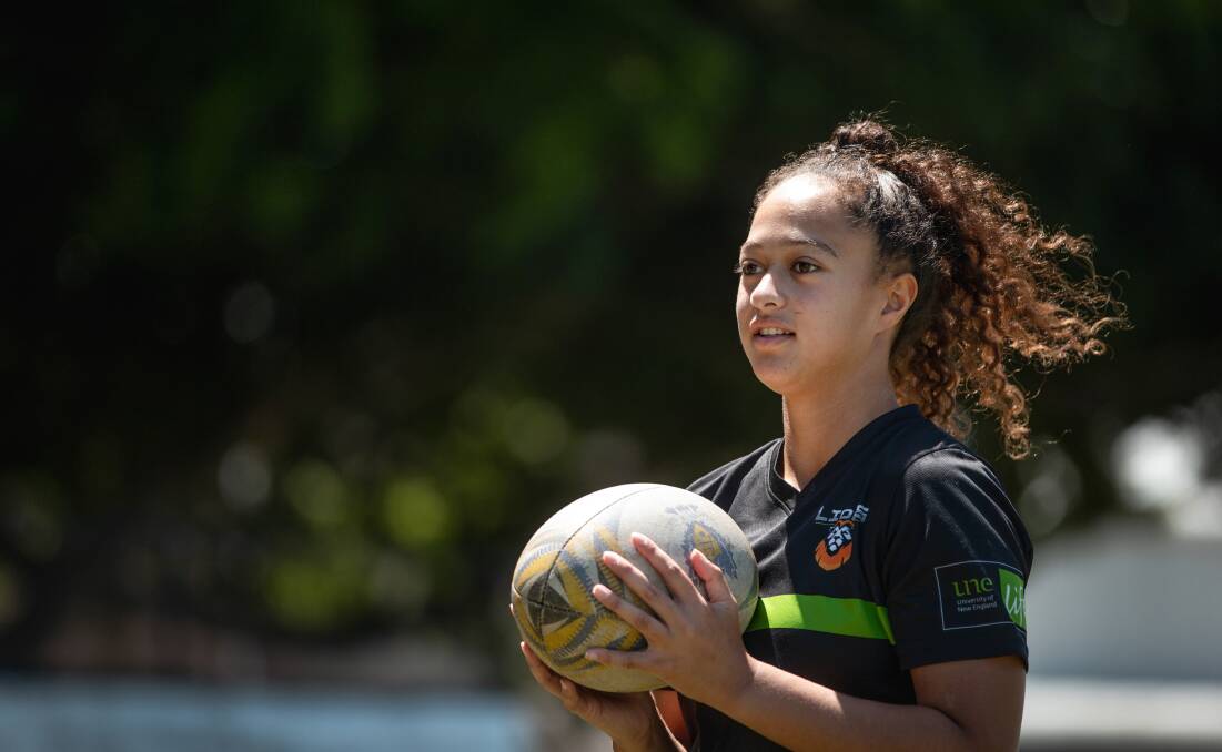 Lailani Nathan has been selected in a 30-players Wallaroos squad to play tests against New Zealand, England, France and Wales. Picture by Marina Neill 