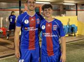 Christian Bracco and Alex Nunes made their senior debut for the Jets in the 4-1 win over Western United in the Australia Cup qualifier. Picture Jets media
