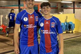 Christian Bracco and Alex Nunes made their senior debut for the Jets in the 4-1 win over Western United in the Australia Cup qualifier. Picture Jets media
