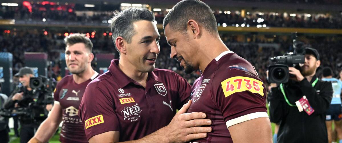 Billy Slater and Dane Gagai. Picture AAP