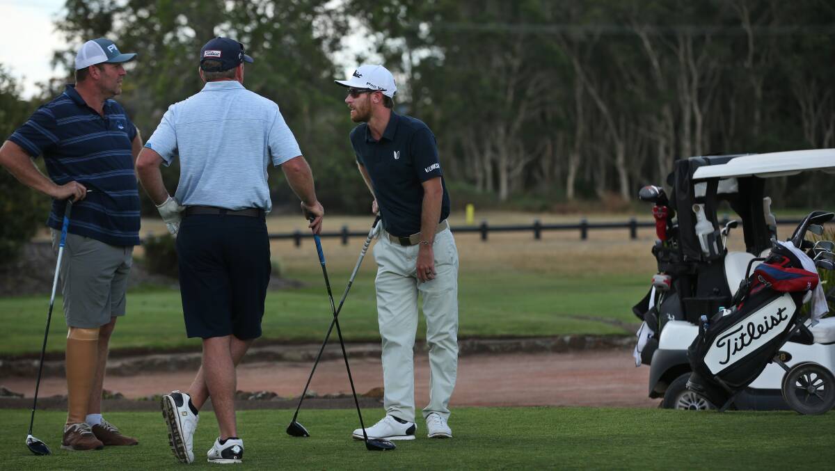 Nick Flanagan (right) at the 2017 Belmont Pro-am. Picture by Simone De Peak