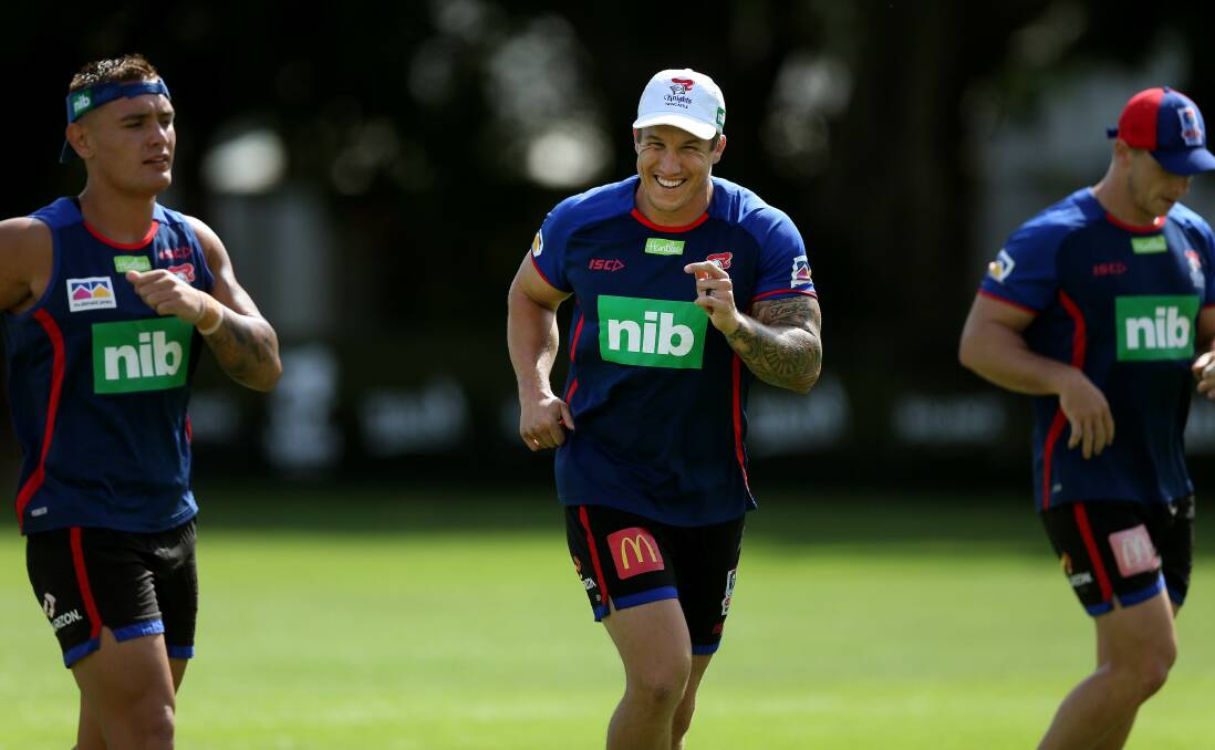 FULL CIRCLE: Trent Hodkinson during his time with the Newcastle Knights. The former Origin halfback switched clubs from Cronulla to Manly on Tuesday. Picture: Marina Neil