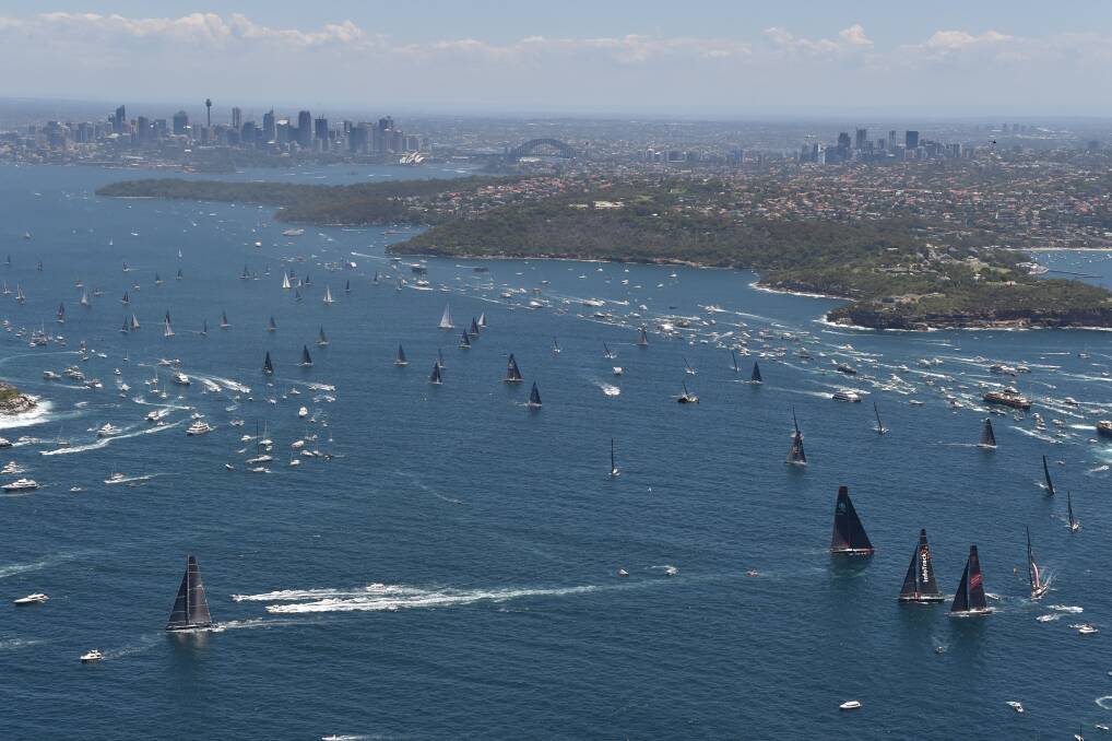 The Sydney to Hobart start. Picture: AAP