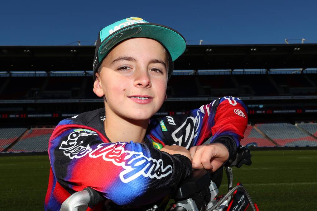 Seth Thomas, 11, will be lining up to compete in the 85cc. Picture by Peter Lorimer 