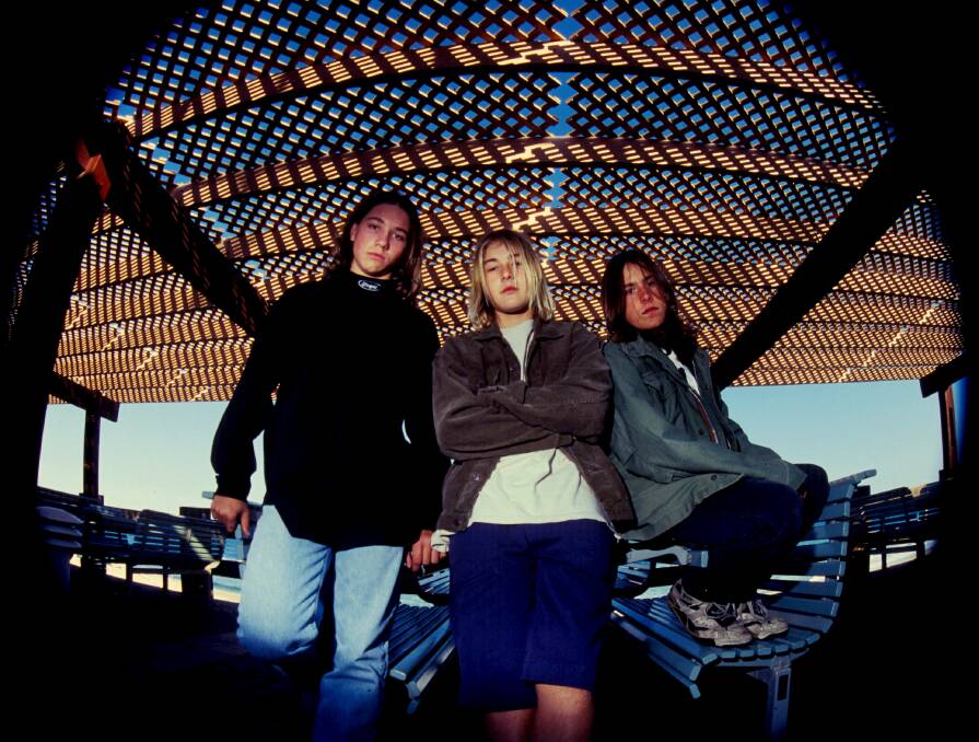 Chris Joannou, left, and his former Silverchair bandmates Daniel Johns and Ben Gillies, played at the Cambridge Hotel twice during the Frogstomp era. Picture by Darren Pateman