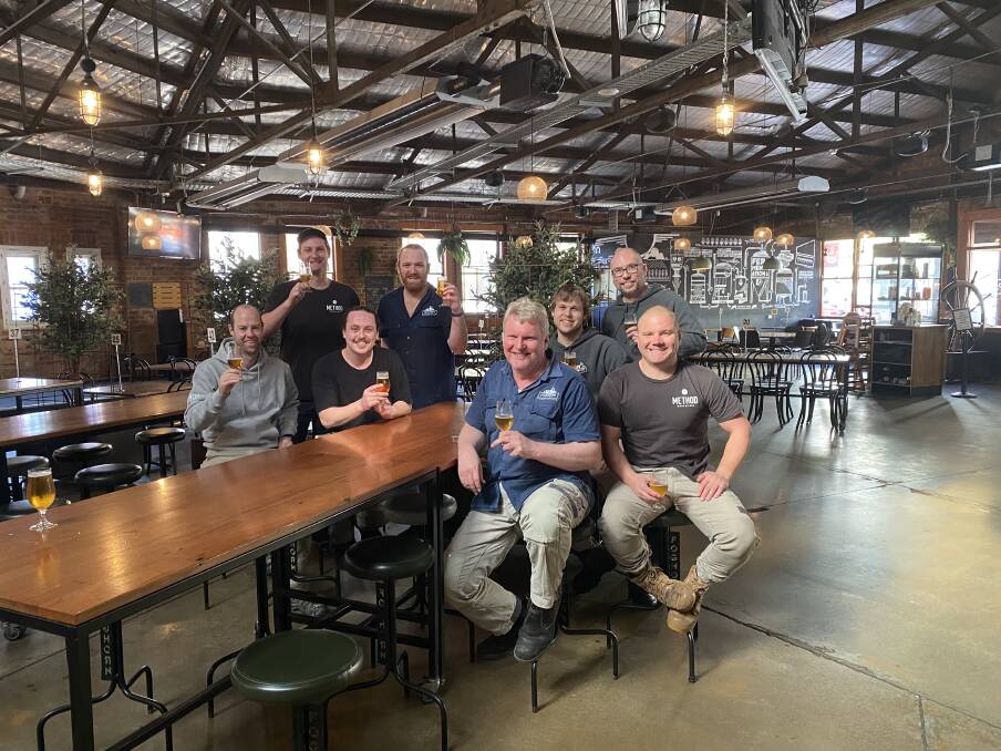 The teams from FogHorn and Method toast their collaborative red rye IPA. Picture: Supplied