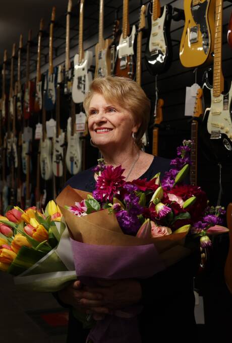 Sandra Lindsay, 78, has worked in music retail in Newcastle for 57 years. Picture by Simone De Peak 