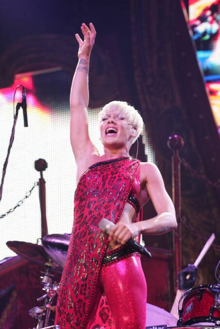 US pop superstar Pink returns next month to play McDonald Jones Stadium. Picture file