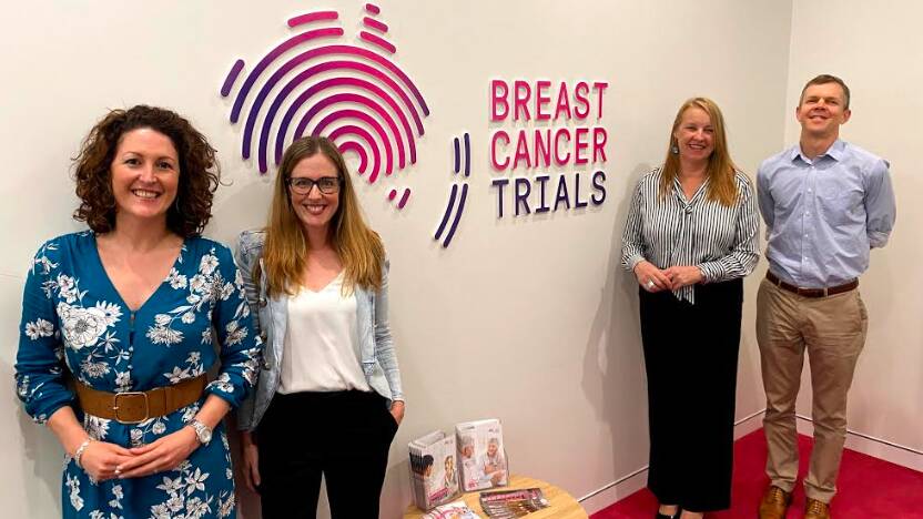 Alana Nixon and Laura Jackel of Oversubscribed, Breast Cancer Trials CEO and Conjoint Professor, Soozy Smith and oncologist and researcher, Dr Nick Zdenkowski. 