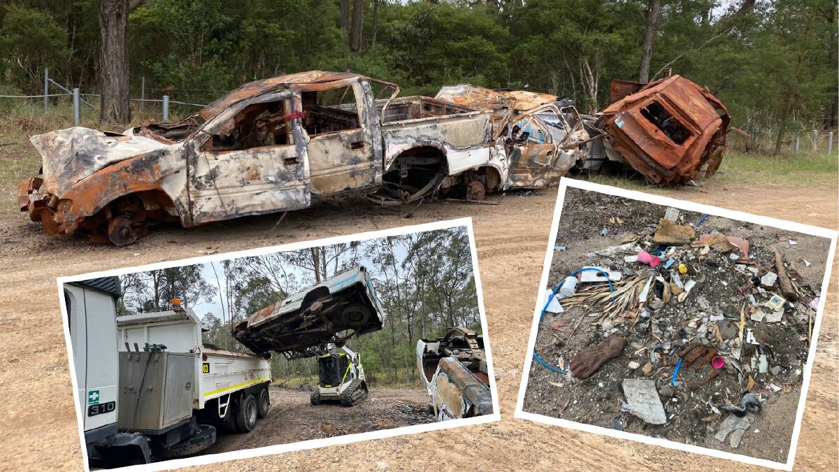 Some of the dumped rubbish retrieved from Aberdare bushland. Pictures supplied