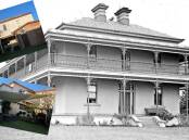 A picture of the home in 1900 taken by Ralph Snowball, and inset, more recent pictures following renovations. Main picture from University of Newcastle Special Collections