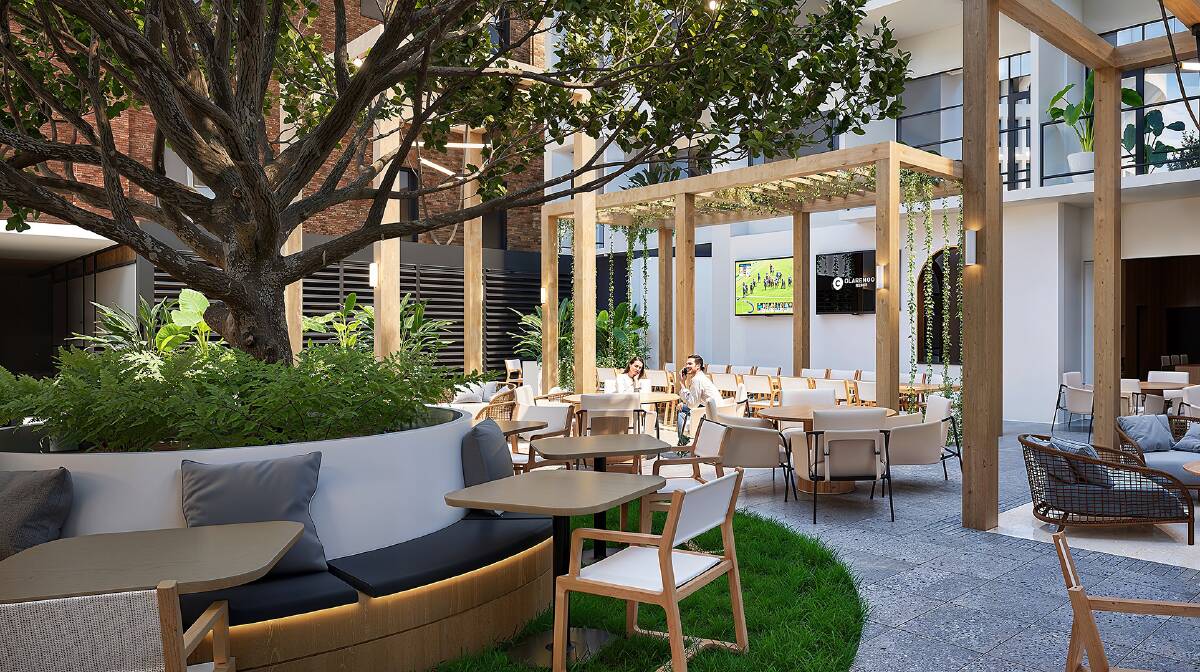 An artist impression of the Clarendon Hotel's outdoor area. Picture by EJE Architecture