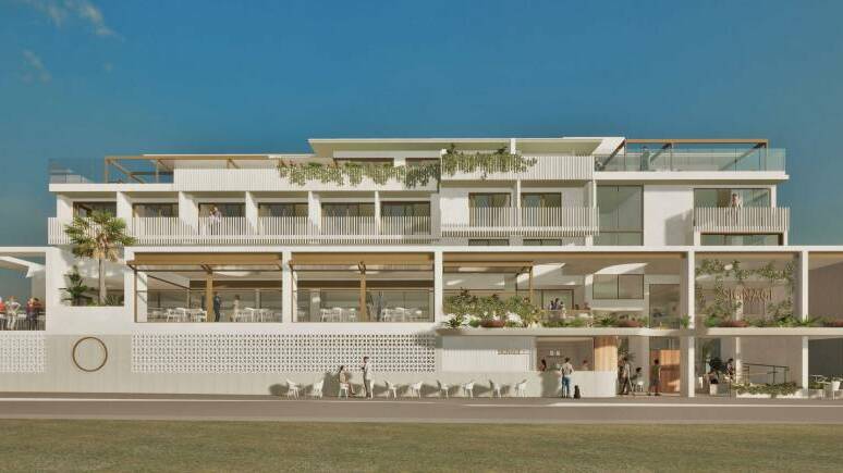 An artists impression of the new-look Newcastle Beach Hotel. Picture supplied