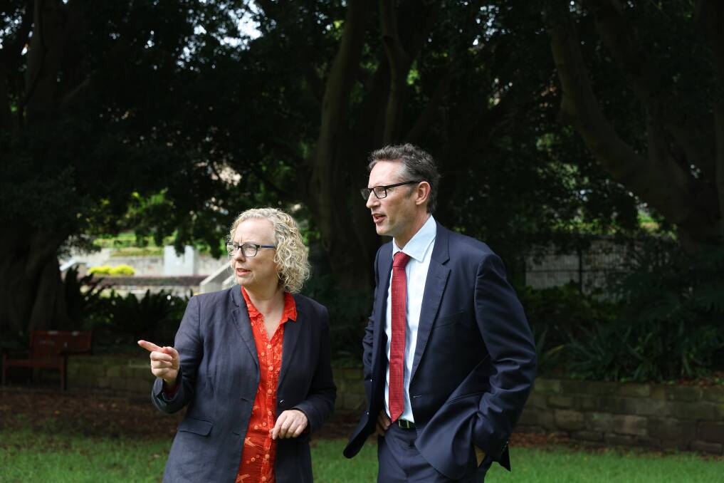 Sharon Claydon and Assistant Treasurer Stephen Jones in Newcastle this week talking about the government's crackdown on scams. Picture by Peter Lorimer