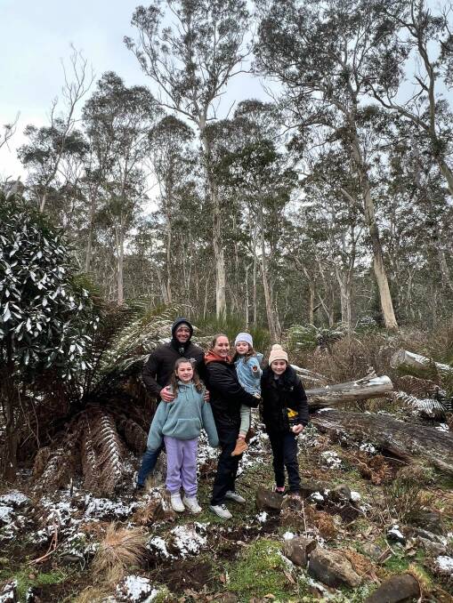 Jeff, Zoe, Amber, Ruby and Ella Gallagher at Barrington Tops. Picture supplied
