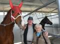 Legends of the Thoroughbred industry, long-time Taree conditioner Ross Stitt and pioneer female jockey, now Port Macquarie trainer, Margaret de Gonneville at Taree races last week. Picture by Virginia Harvey