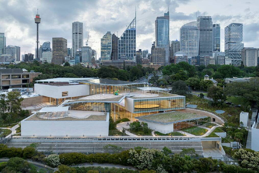 Aerial view of the Art Gallery of New South Wales Naala Badu building, 2022. Photo by Iwan Baan