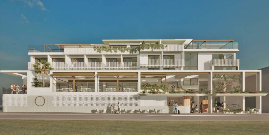 NEW LOOK: An architect's impression of the proposed Newcastle Beach Hotel renovation.