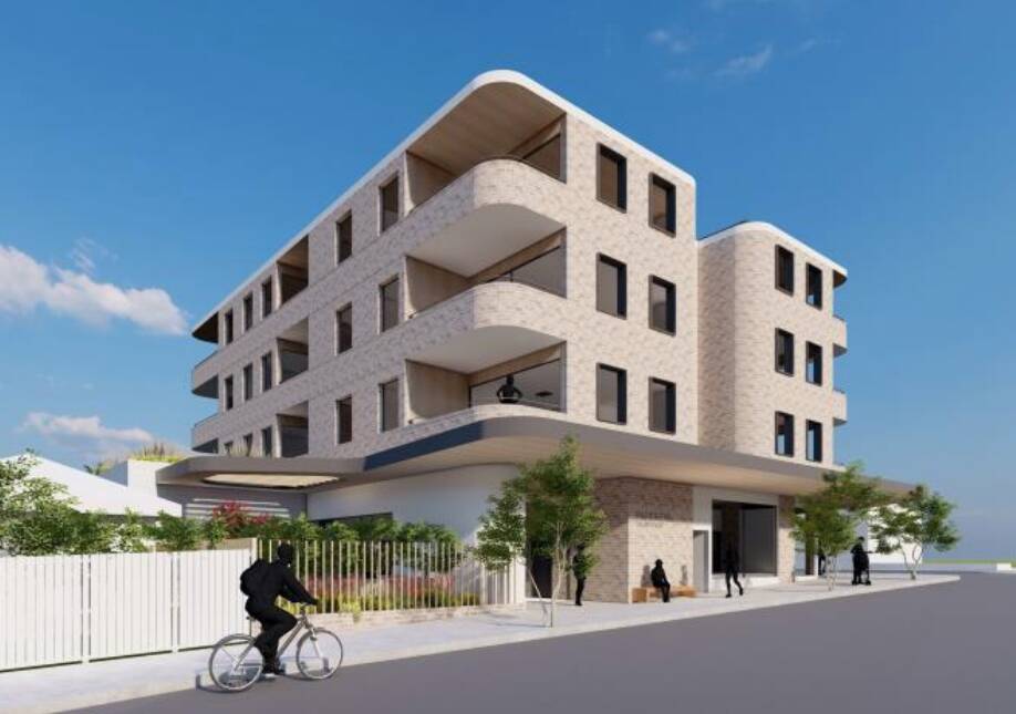 An artist's impression of the proposed building at Adamstown. The suburb's population has increased by more than 4.8 per cent since 2016 as the council encourages higher-density housing projects along Brunker Road. 