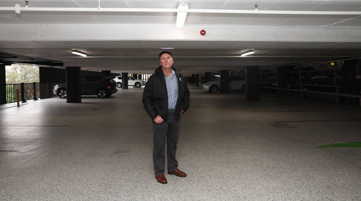 Darren Nicholson in his half-empty King Street car park on Wednesday. Picture by Peter Lorimer 
