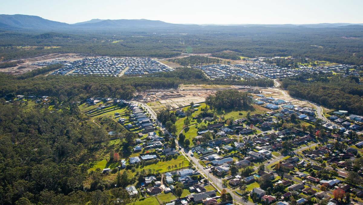 An aerial view of fast-growing Cooranbong. Lake Macquarie City Council approved the second most development applications in NSW in 2023-24. Image supplied