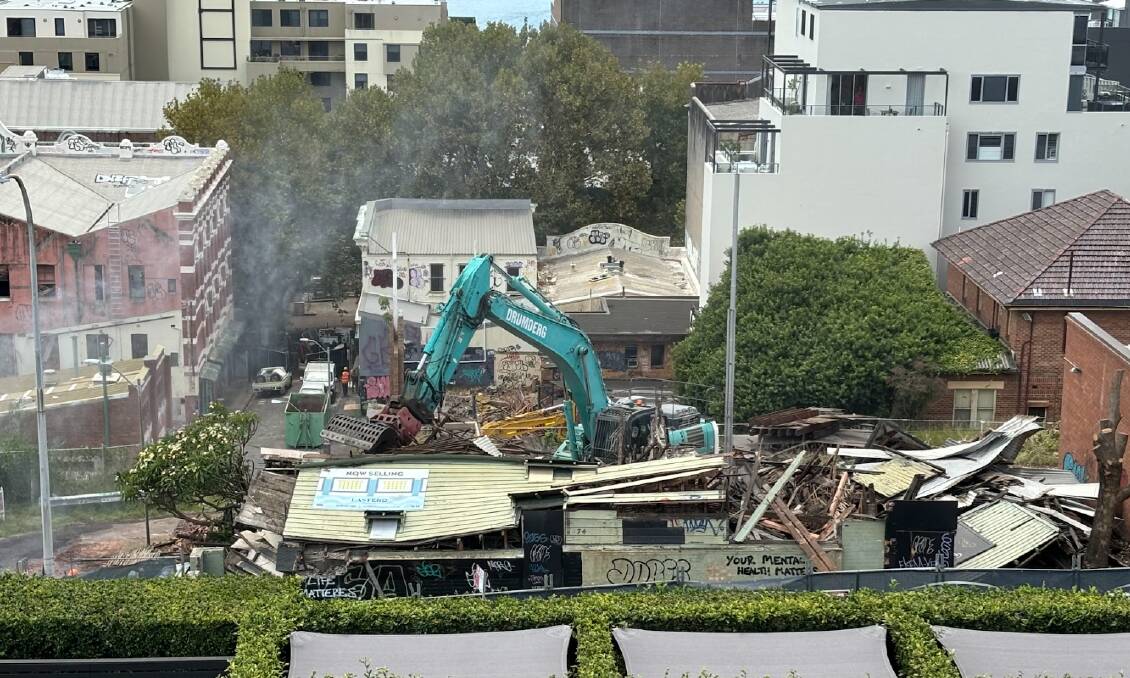 The old house at 74 King Street being demolished on Thursday. Image supplied