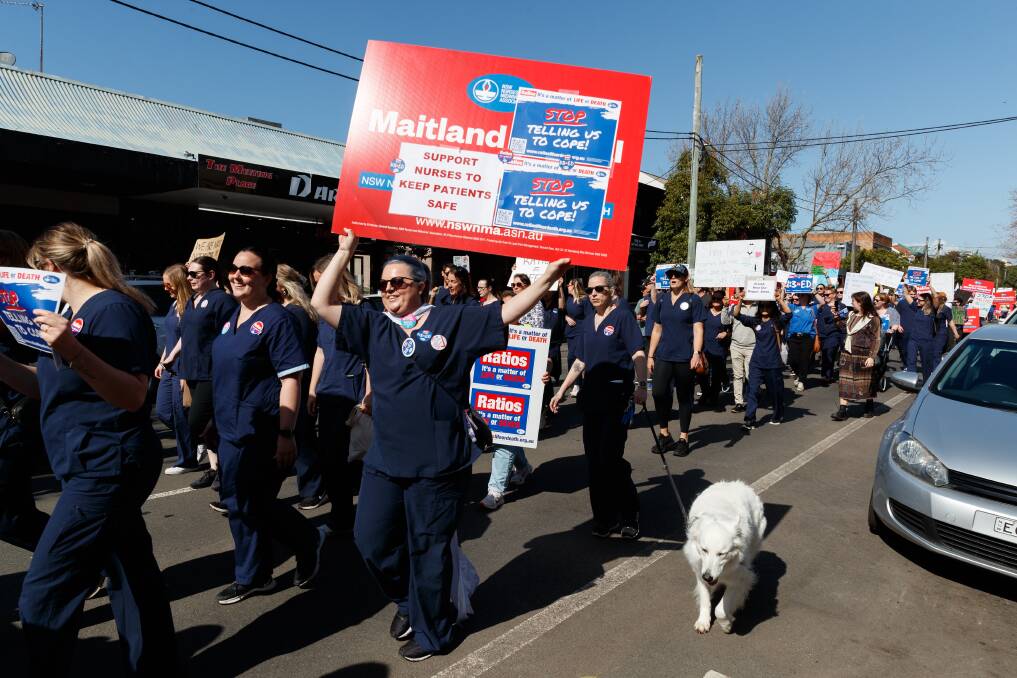 Members of the Hunter's NSW Nurses and Midwives Association have been fighting for safer nurse-to-patient ratios. Picture by Max Mason-Hubers