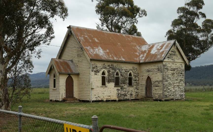 Abandoned: The old Bylong church acquired by Kepco. It is part of the land holdings acquired for the proposed mine, which would extract an estimated 6.5 million tonnes of coal a year.