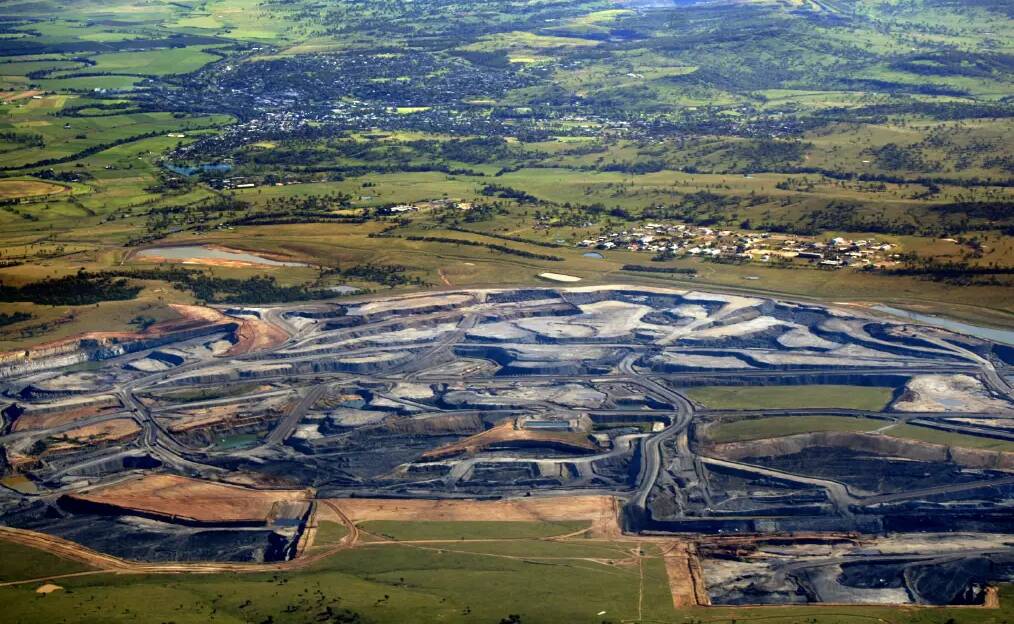 Mt Arthur Coal mine, with Muswellbrook in the background.