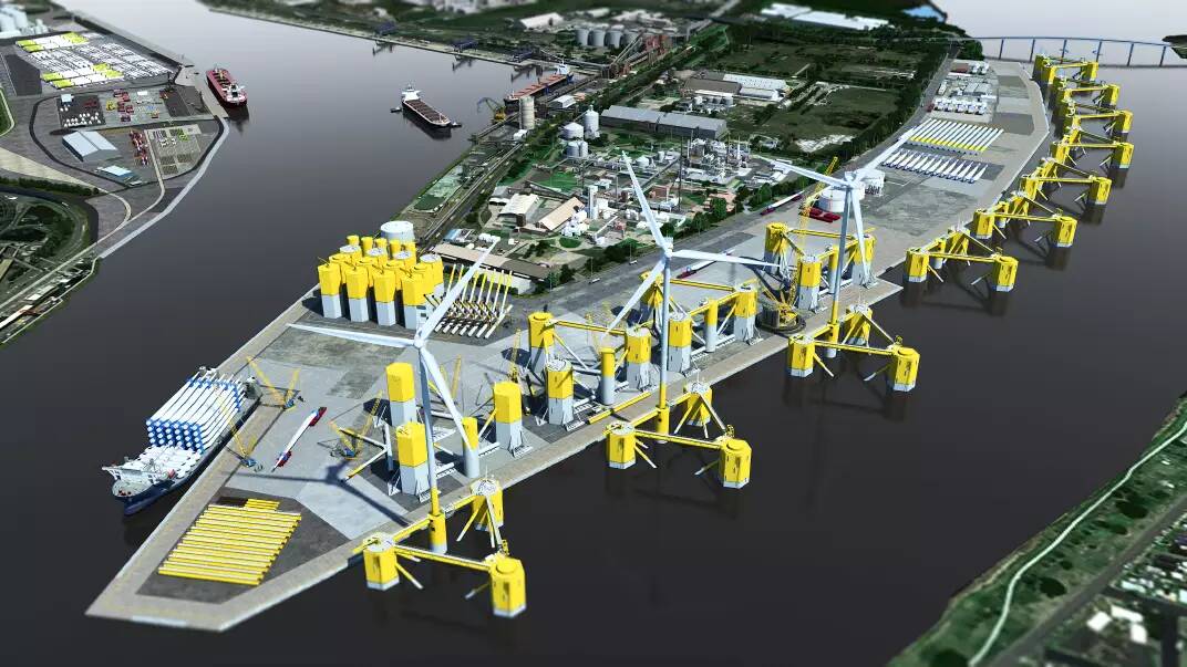 A proposed offshore wind manufacturing facility at the Port of Newcastle. 