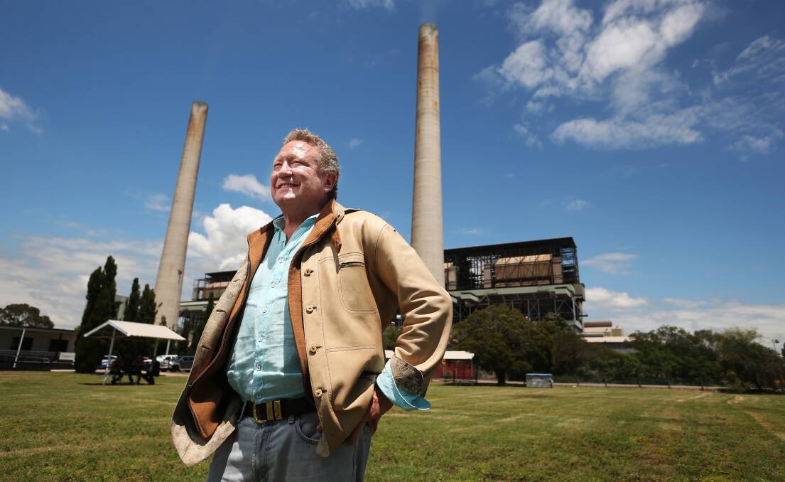 Andrew Forrest at Liddell Power Station in late 2021. Picture by Simone DePeak
