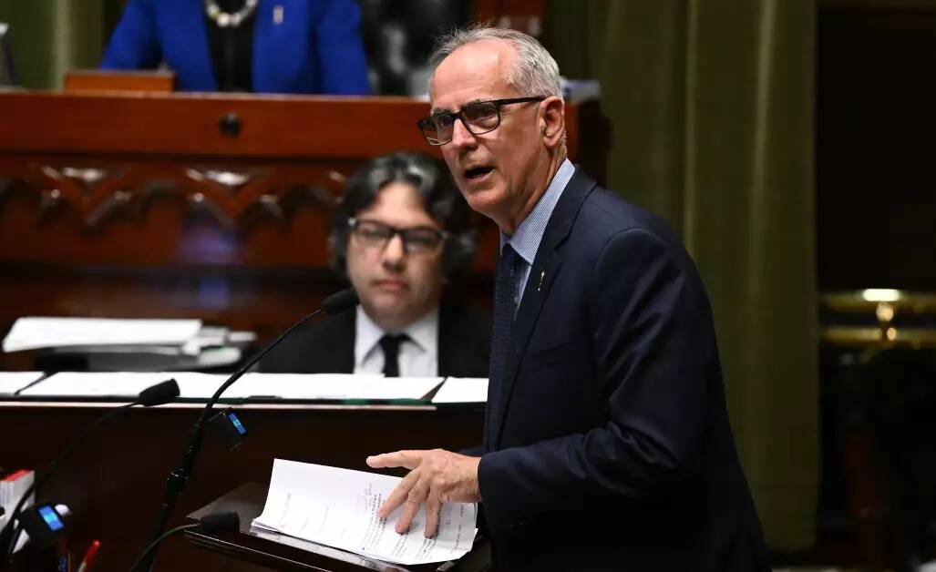 Lake Macquarie MP Greg Piper talks to his port bill in Parliament on Tuesday. Picture by AAP

