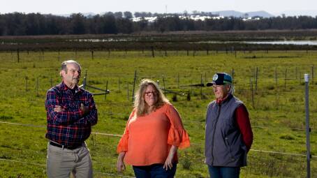 Picture shows land owners from left, Barry Devereux, Mary Ward, Jill Pickering. Picture by Jonathan Carroll.