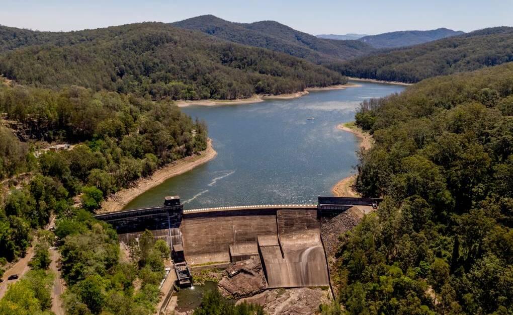 Chichester Dam in December 2019 showing exposed foreshore. Picture: Hunter Water