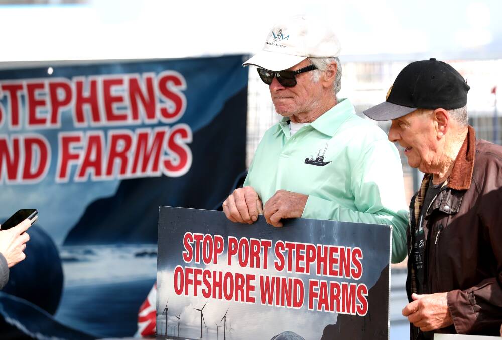 No Port Stephens Wind Farm protesters. Picture by Peter Lorimer.