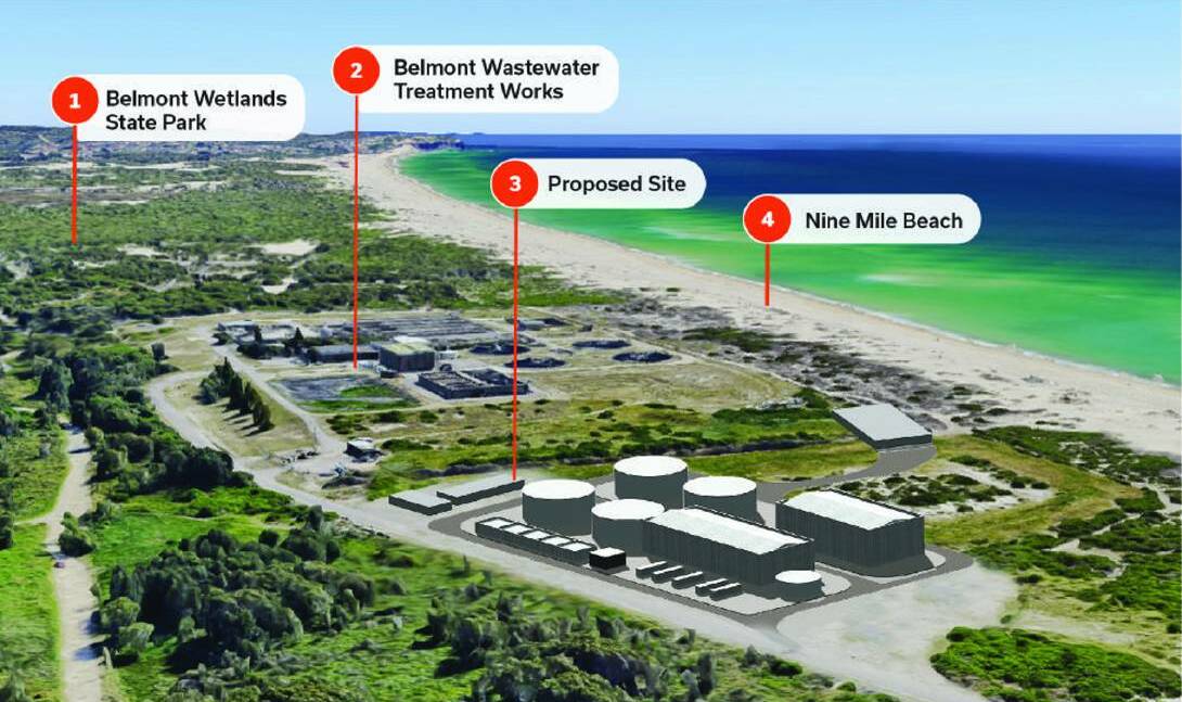 An artist's impression of the Belmont desalination plant. Seabed core sampling will commence in the new year.
